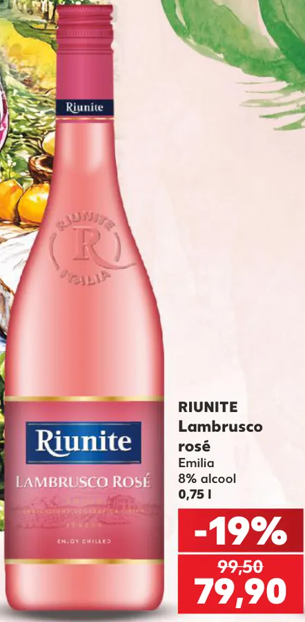 Вино Riunite Ламбруско розовое Эмилия, 0,75 л