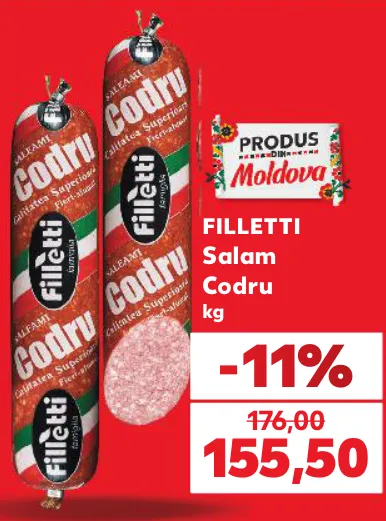 Filletti Salam Codru, 1 kg