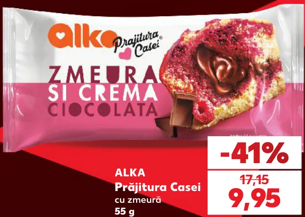 ALKA Prăjitura Casei cu zmeură, 55 g