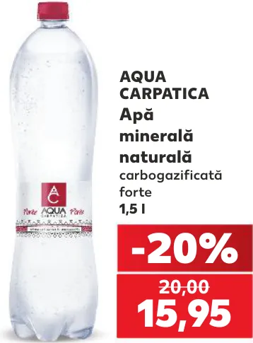 Aqua Carpatica Apă minerală naturală carbogazificată forte 1,5 l