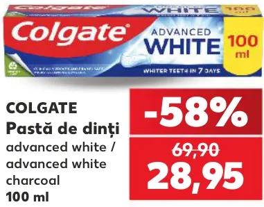 Pastă de dinți Colgate advanced white / advanced white charcoal, 100 ml