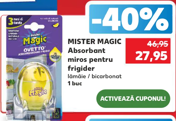 Mister Magic Absorbant de mirosuri pentru frigider, 1 buc