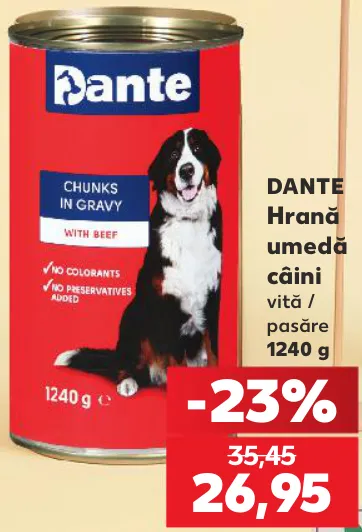DANTE Влажный корм для собак, говядина / птица, 1240 г