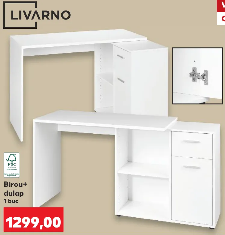 LIVARNO Письменный стол со шкафчиком, 1 шт.