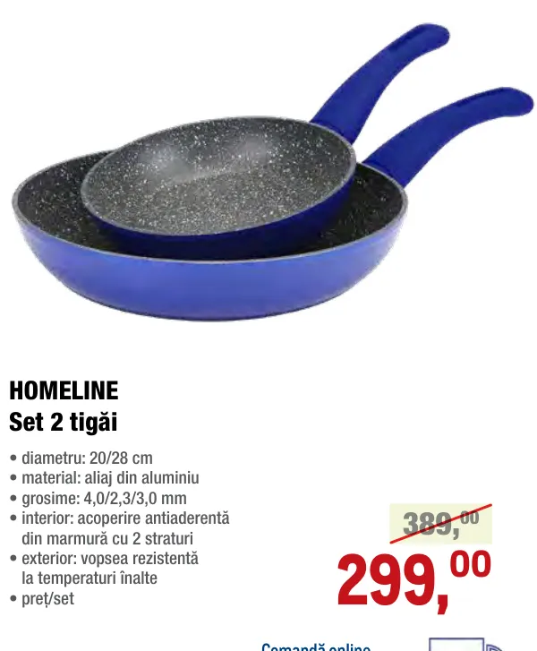 Set de 2 tigăi HOMELINE, 2 buc.