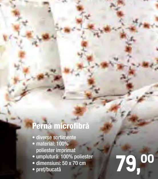 Pernă microfibră, 50 x 70 cm