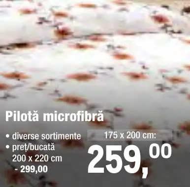 Pilotă microfibră, 200 x 220 cm