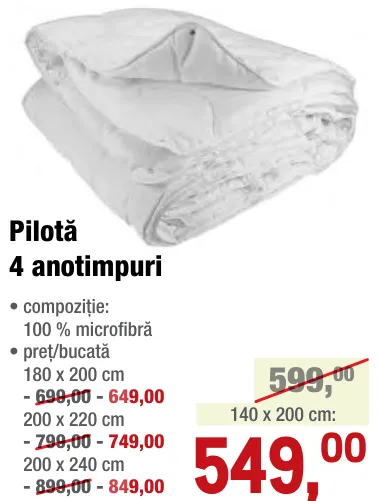 Pilotă 4 anotimpuri, 140 x 200 cm