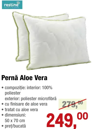 RESTINE Pernă Aloe Vera, 50 x 70 cm