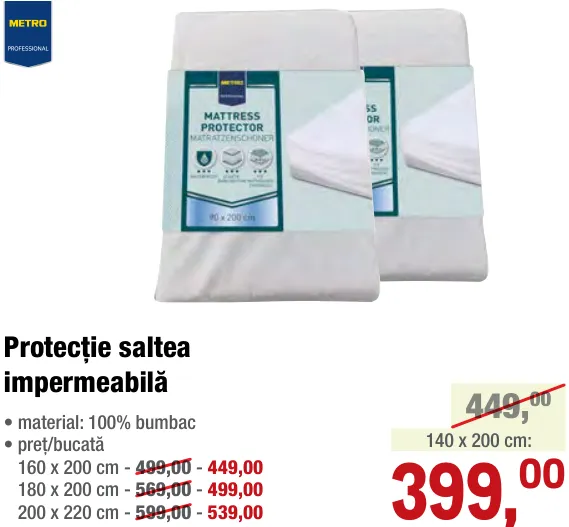 METRO Professional Protecție impermeabilă pentru saltea