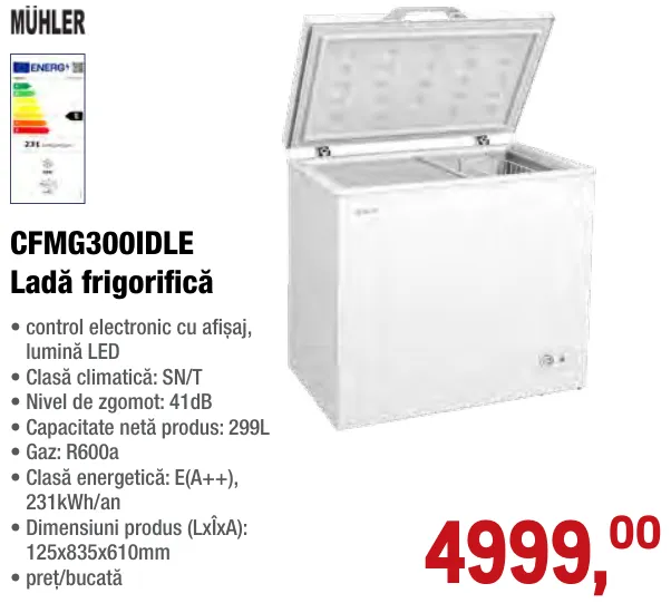 Ladă frigorifică MÜHLER CFMG300IDLE, 299 L