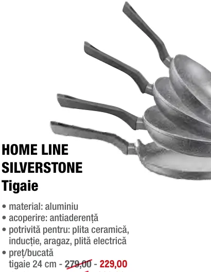 Tigaie HOME LINE SILVERSTONE, 24 cm