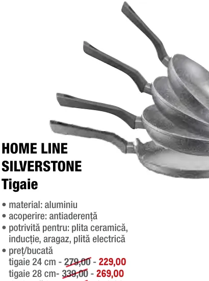 Tigaie HOME LINE SILVERSTONE, 28 cm