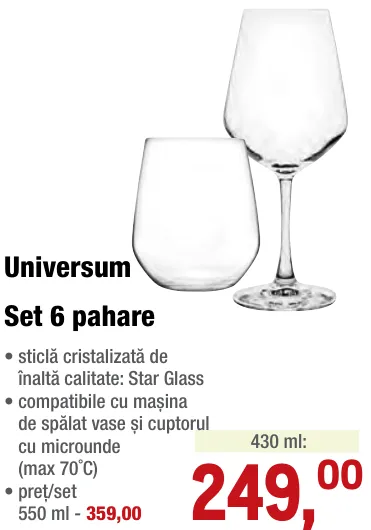 Universum Set 6 pahare 550 ml