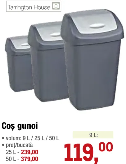 Tarrington House Coș gunoi 9 L