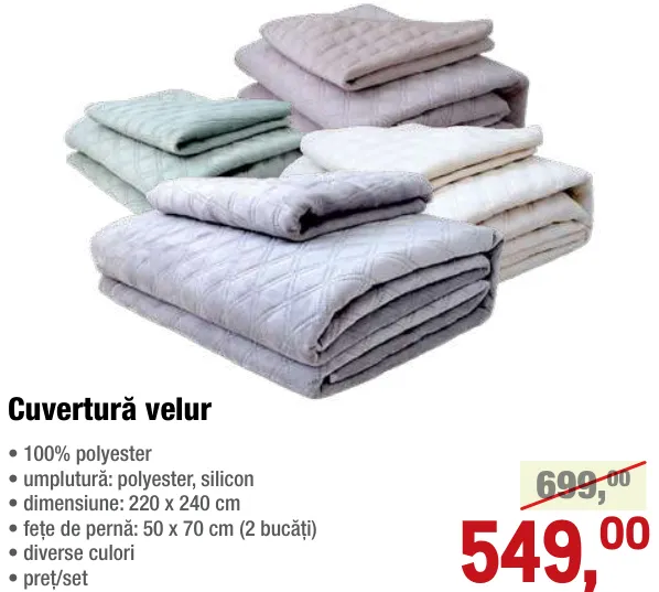 Cuvertură din velur
