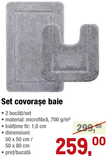 Set de covorașe pentru baie, 2 bucăți/set
