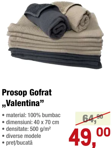 Prosop gofrat „Valentina” 40 x 70 cm