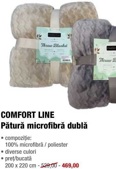 COMFORT LINE Двойной плед из микрофибры, 200 x 220 см