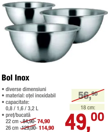 Bol din inox 22 cm