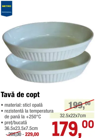 Tavă de copt 36,5 x 23,5 x 7,5 cm