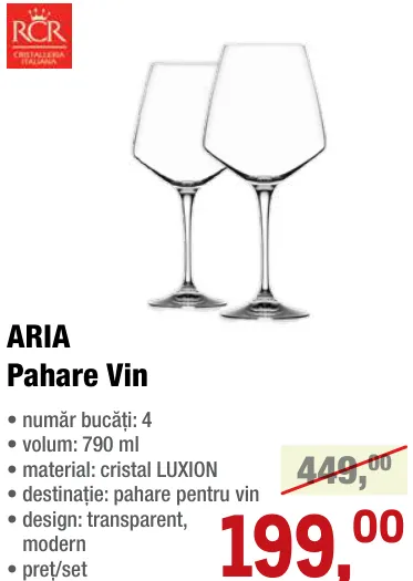 RCR ARIA Бокалы для вина, 4 × 790 мл