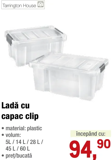 Tarrington House Ladă cu capac cu cleme