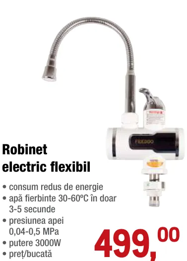 Robinet electric flexibil