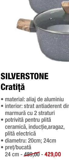 Cratiță SILVERSTONE 24 cm