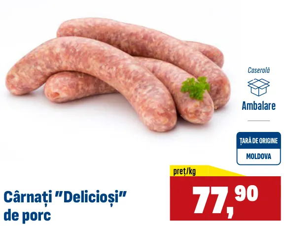 Свиные колбаски «Delicioși», 1 кг
