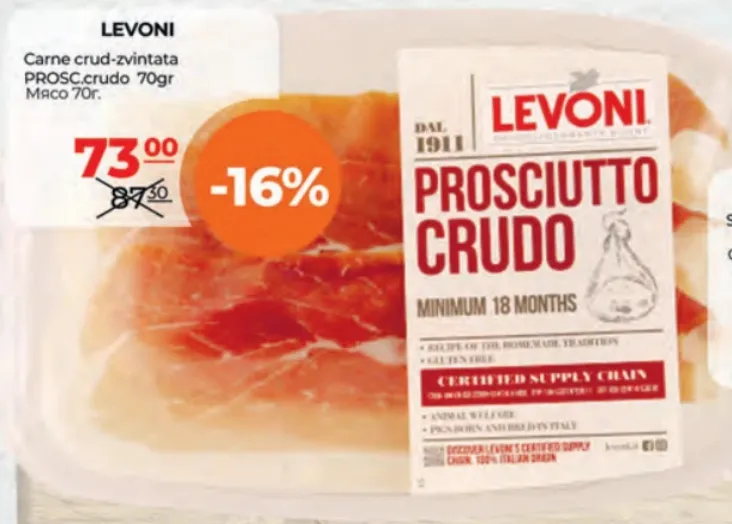 LEVONI Carne crud-zvîntată PROSC. crudo, 70 g