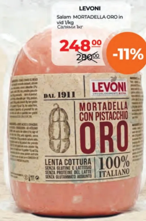 LEVONI Salam MORTADELLA ORO în vid, 1 kg