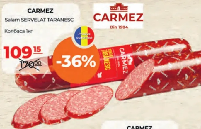 CARMEZ Salam SERVELAT ȚĂRĂNESC, 1 kg