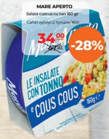 MARE APERTO Salată cuscus cu ton, 160 g