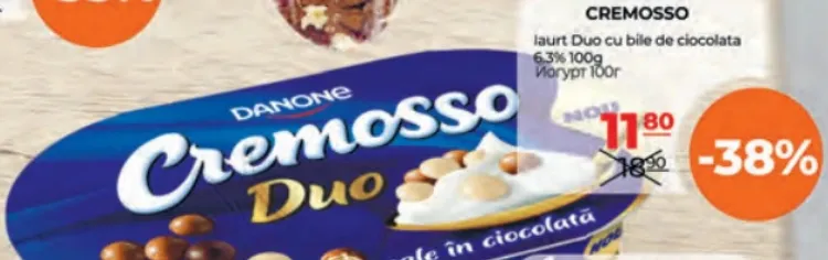 Cremosso Iaurt Duo cu bile de ciocolată 6,3%, 100 g