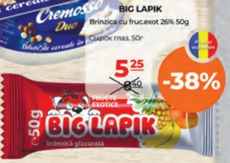 Big Lapik Brânzică cu fructe exotice 26%, 50 g