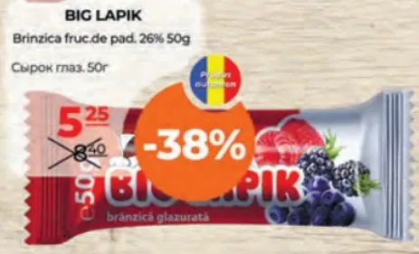 Big Lapik Brânzică cu fructe de pădure 26%, 50 g