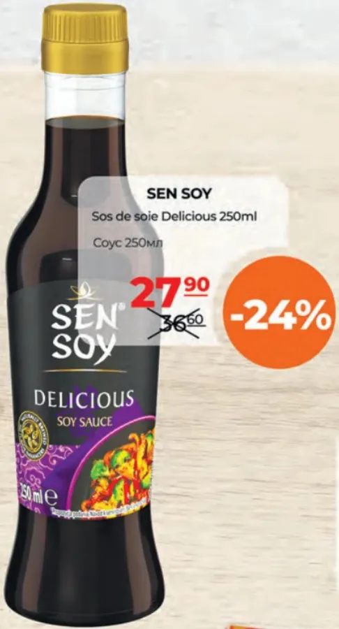 SEN SOY Sos de soia Delicious, 250 ml