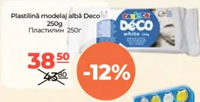 Plastilină modelaj albă Deco 250 g