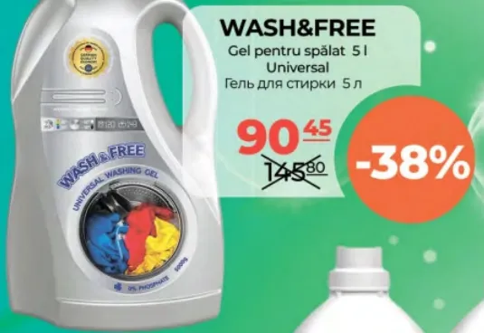 WASH&FREE Gel pentru spălat Universal, 5 l