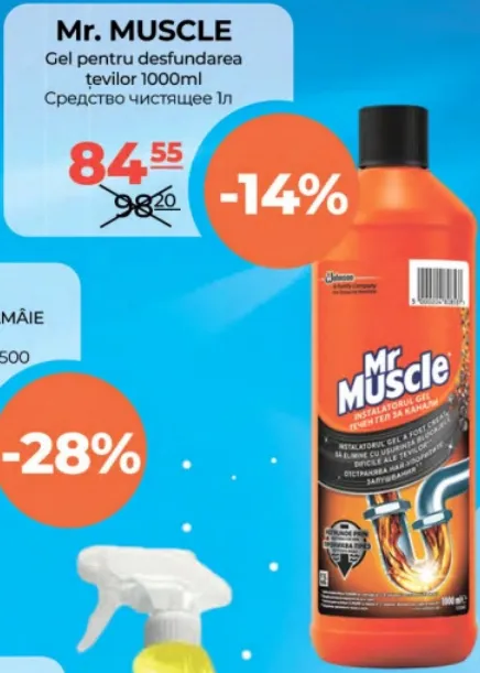 Mr. Muscle Gel pentru desfundarea țevilor, 1000 ml
