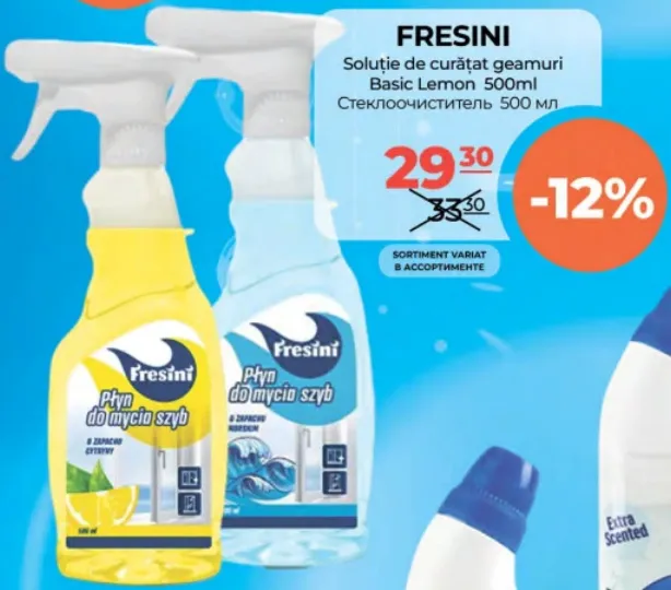 FRESINI Soluție pentru curățarea geamurilor Basic Lemon, 500 ml