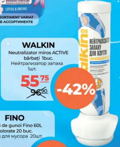 WALKIN Neutralizator de miros ACTIVE pentru bărbați, 1 buc.