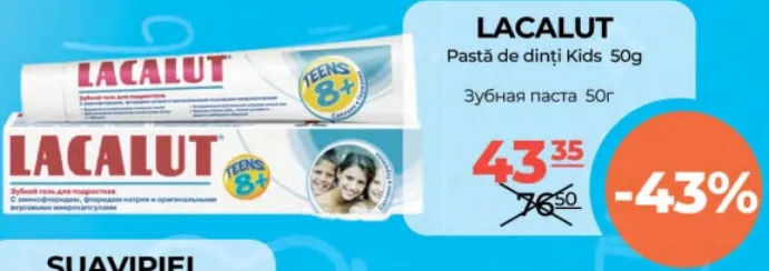 Pastă de dinți LACALUT Kids, 50 g
