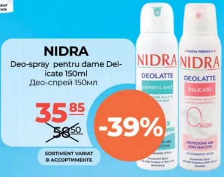 Deo-spray pentru dame NIDRA Delicate, 150 ml