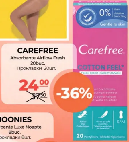 CAREFREE Absorbante Airflow Fresh, 20 buc.