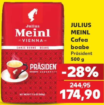 Cafea boabe Julius Meinl Präsident, 500 g