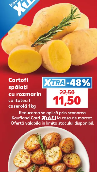Cartofi spălați cu rozmarin, 1 kg