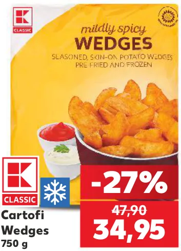 K-Classic Cartofi Wedges, 750 g