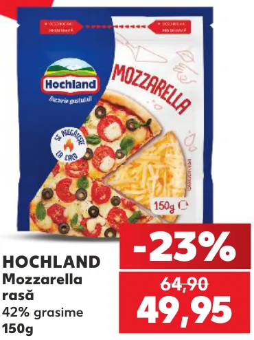 Mozzarella rasă Hochland, 150 g